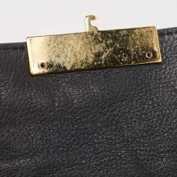 Michael Kors Black Leather and Croc Embossed Chain Shoulder Bag