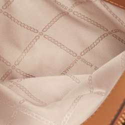 Michael Kors Brown/Tan Signature Coated Canvas Zip Wristlet Pouch