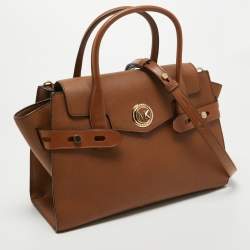 Pre Owned Michael Kors Brown Leather Medium Carmen Tote