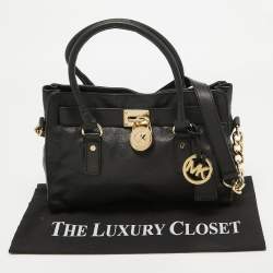 مملوكة مسبقًا MICHAEL Michael Kors Black Saffiano Leather Hamilton East West Tote