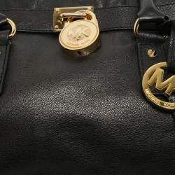مملوكة مسبقًا MICHAEL Michael Kors Black Saffiano Leather Hamilton East West Tote
