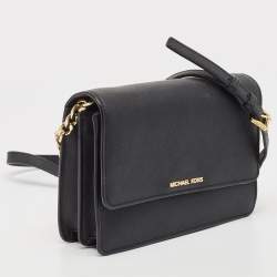 Pre Owned Michael Kors Black Leather Daniela Crossbody Bag