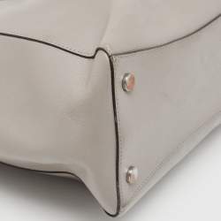 Pre Owned Michael Kors Grey Leather Medium Voyager Tote