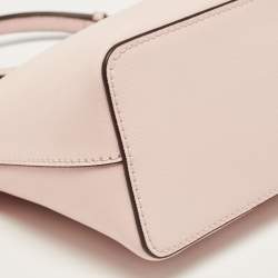 Pre Owned Michael Kors Pink Leather Jet Set Travel Dome Crossbody Bag