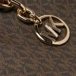 Pre Owned Michael Kors Tow Tone Brown Signature Coated Canvas and Faux Leather Large Sofia Tote