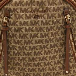 Michael Kors Beige/Tan Signature Canvas and Leather Backpack