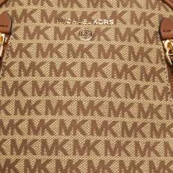 Michael Kors Beige/Tan Signature Canvas and Leather Backpack