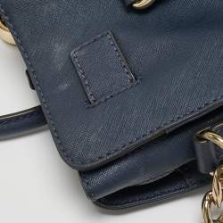 Pre Owned حقيبة يد مايكل مايكل كورس هاميلتون جلد أزرق كحلي كبيرة