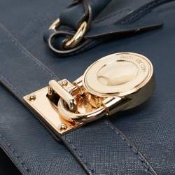 Pre Owned حقيبة يد مايكل مايكل كورس هاميلتون جلد أزرق كحلي كبيرة