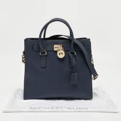 حقيبة يد مايكل مايكل كورس هاميلتون جلد أزرق كحلي كبيرة