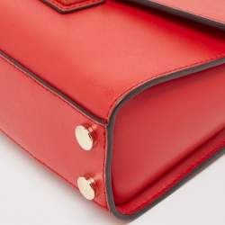 Pre Owned Michael Kors Red Leather Sloan Top Handle Bag