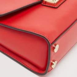 Pre Owned Michael Kors Red Leather Sloan Top Handle Bag