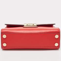 Pre Owned Michael Kors Red Leather Sloan Top Handle Bag