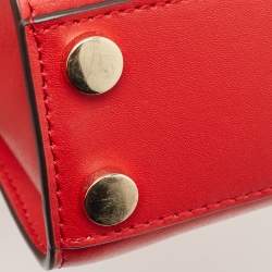 Pre Owned Michael Kors Red Leather Sloan Top Handle Bag