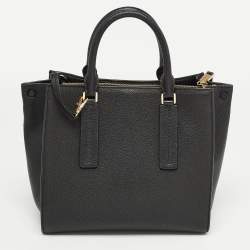 Michael Kors Black Leather Medium Alessa Satchel