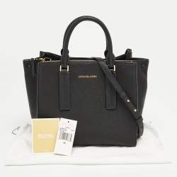 Michael Kors Black Leather Medium Alessa Satchel