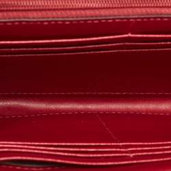Pre Owned Michael Kors Burgundy/Brown Signature Coated Canvas and Leather Chain Clutch
