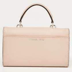Pre Owned Michael Kors Old Rose Leather Jewel Ava Phone Clutch