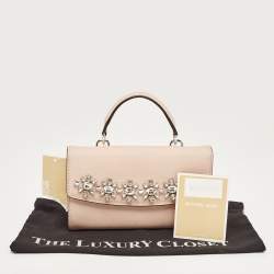Pre Owned Michael Kors Old Rose Leather Jewel Ava Phone Clutch