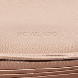 Pre Owned Michael Kors Old Rose Leather Jewel Ava Phone Clutch