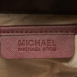 Pre Owned MICHAEL Michael Kors Burgundy Leather Hamilton Tote