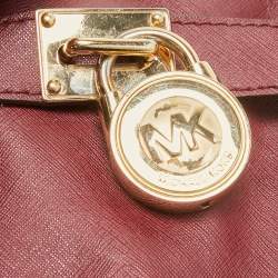 Pre Owned MICHAEL Michael Kors Burgundy Leather Hamilton Tote