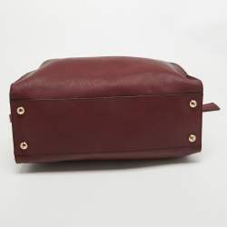 Pre Owned MICHAEL Michael Kors Burgundy Leather Hamilton Tote