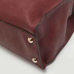 Pre Owned MICHAEL Michael Kors Burgundy Leather Hamilton Tote