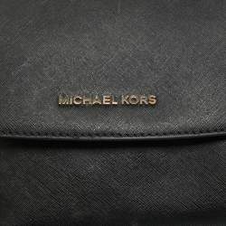 Michael Kors Black Safiano Leather Sofia Top Handle Bag