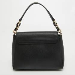 Michael Kors Black Safiano Leather Sofia Top Handle Bag