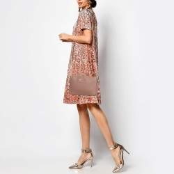 Pre Owned Michael Kors Old Rose Leather Large East West Jet Set Crossbody Bag