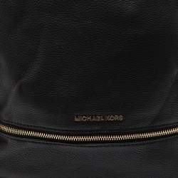 مملوكة مسبقًا Michael Kors Black Leather Rhea Backpack