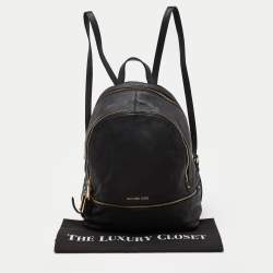 مملوكة مسبقًا Michael Kors Black Leather Rhea Backpack