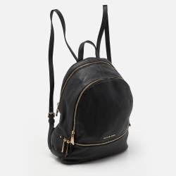 مملوكة مسبقًا Michael Kors Black Leather Rhea Backpack