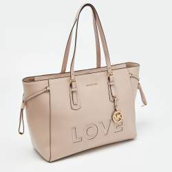 مملوكة مسبقًا Michael Kors Pink Leather Voyager Shopper Tote