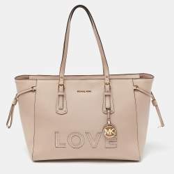 مملوكة مسبقًا Michael Kors Pink Leather Voyager Shopper Tote