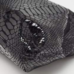 Michael Kors Black Python Effect Leather Berkley Clutch