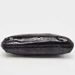 Michael Kors Black Python Effect Leather Berkley Clutch