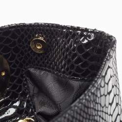 Michael Kors Black Python Effect Leather Berkley Clutch