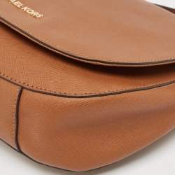 Pre Owned Michael Kors Brown Saffiano Leather Hamilton Messenger Bag