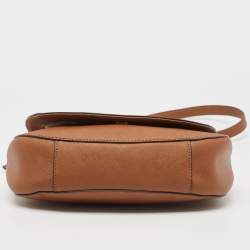 Pre Owned Michael Kors Brown Saffiano Leather Hamilton Messenger Bag