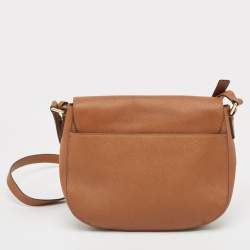 Pre Owned Michael Kors Brown Saffiano Leather Hamilton Messenger Bag