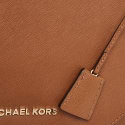 Pre Owned Michael Kors Brown Saffiano Leather Hamilton Messenger Bag