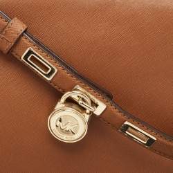Pre Owned Michael Kors Brown Saffiano Leather Hamilton Messenger Bag