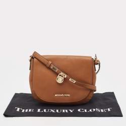 Pre Owned Michael Kors Brown Saffiano Leather Hamilton Messenger Bag