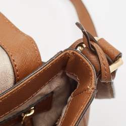 Pre Owned Michael Kors Brown Saffiano Leather Hamilton Messenger Bag