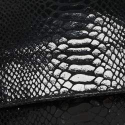 Pre Owned Michael Kors Black Python Embossed Leather Trunlock Slim Chain Bag