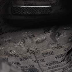 Pre Owned Michael Kors Black Python Embossed Leather Trunlock Slim Chain Bag