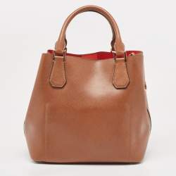 Pre Owned Michael Kors Brown Saffiano Leather Greenwich Tote