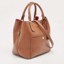Pre Owned Michael Kors Brown Saffiano Leather Greenwich Tote
